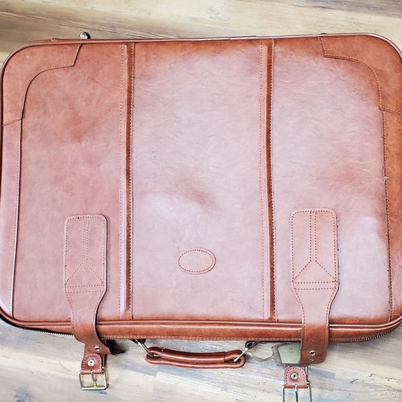 Vintage Suitcase Brown Leather - Picture 2 of 4